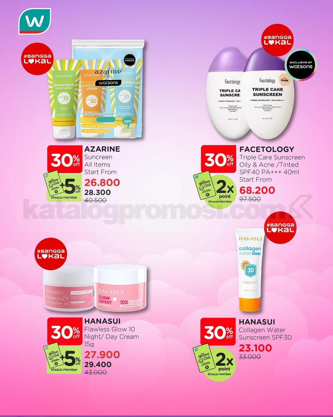 Promo Watsons MEGA BEAUTY DEALS! Skincare Diskon 30% + 5%