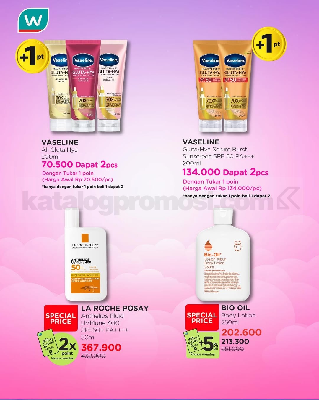 Promo Watsons MEGA BEAUTY DEALS! Skincare Diskon 30% + 5%