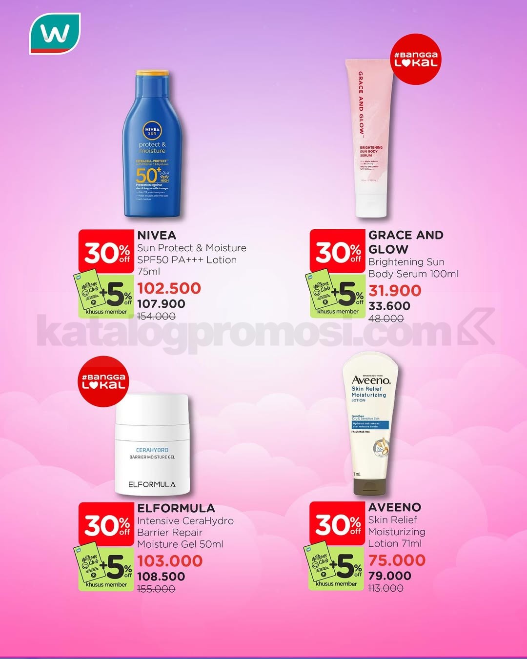 Promo Watsons MEGA BEAUTY DEALS! Skincare Diskon 30% + 5%