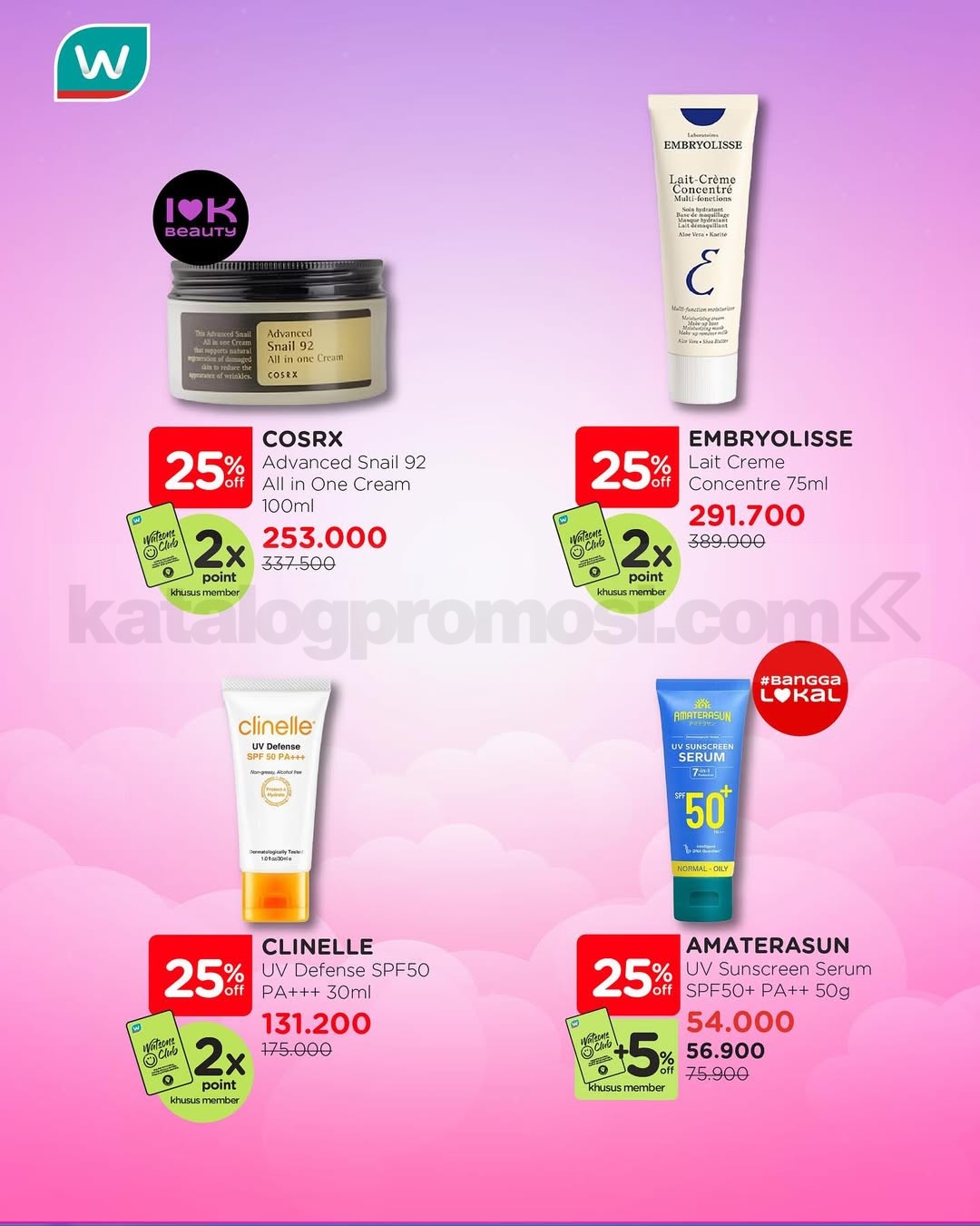 Promo Watsons MEGA BEAUTY DEALS! Skincare Diskon 30% + 5%