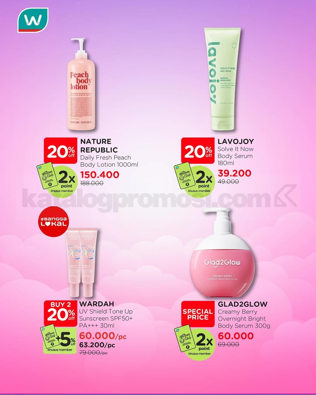 Promo Watsons MEGA BEAUTY DEALS! Skincare Diskon 30% + 5%