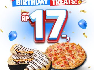 Promo Domino's Pizza Birthday Treats Medium Pizza ke-2 hanya 17 Rupiah!