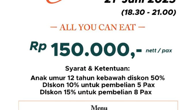 Saturday Buffet Dinner di Chatterbox Grand Tropic Jakarta, All You Can Eat Rp150.000