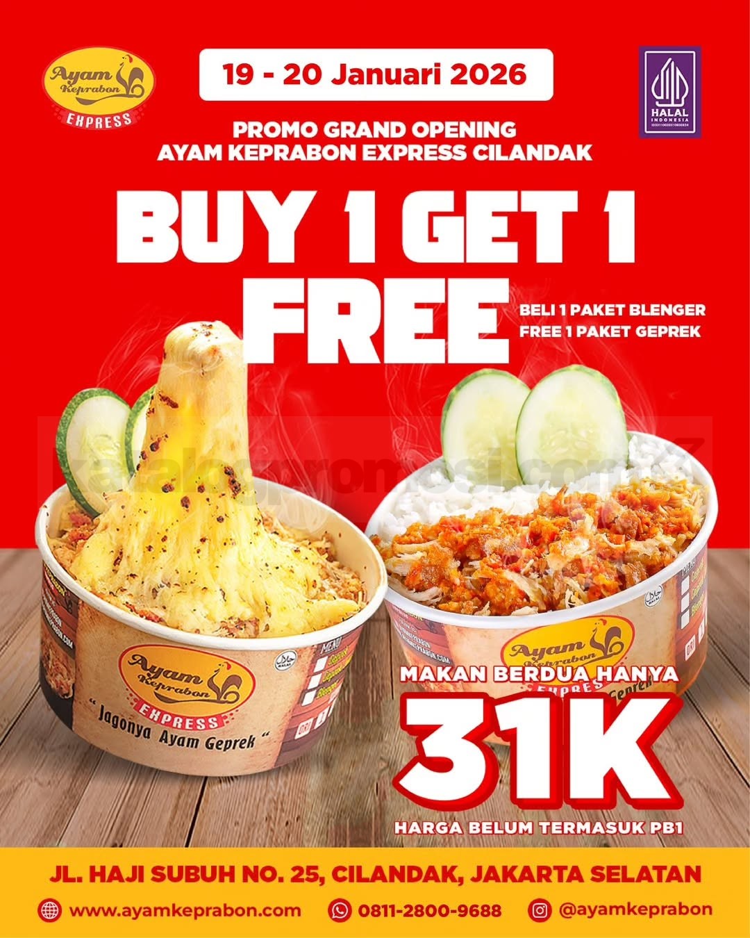 Promo Ayam Keprabon Express Cilandak BUY 1 GET 1 GRATIS Promo Ayam Keprabon Express Cilandak BUY 1 GET 1 GRATIS grand opening