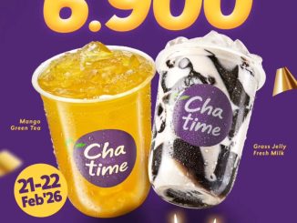 Promo Chatime HUT BCA 69 Harga Spesial Rp. 6.900 21 – 22 Februari 2026 beli Chatime Large + topping bayar BCA