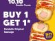 Promo Cupbop Double Date 10.10 Buy 1 Get 1 berlaku 8–10 Oktober 2025