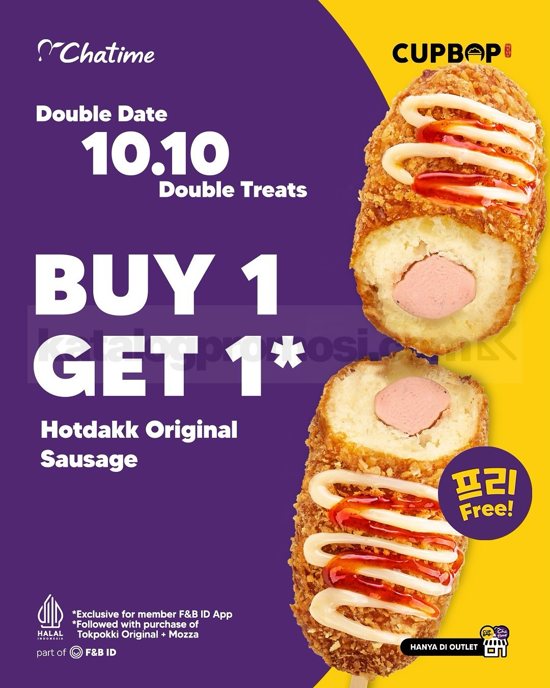 Promo CUPBOP DOUBLE DATE 10.10 BUY 1 GET 1 Promo Cupbop Double Date 10.10 Buy 1 Get 1 berlaku 8โ10 Oktober 2025