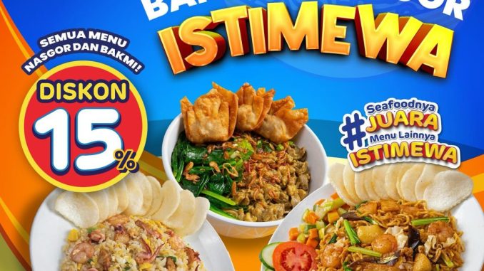Promo D’Cost Delivery diskon 15% untuk menu Nasi Goreng dan Bakmi setiap hari.