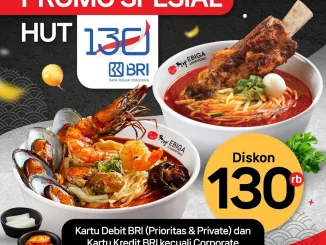 Promo Ebiga HUT BRI Diskon Rp. 130.000 dengan kartu BRI