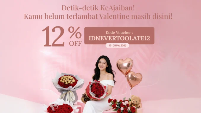 Promo FlowerAdvisor Extended Valentine diskon 12% untuk koleksi buket bunga Valentine