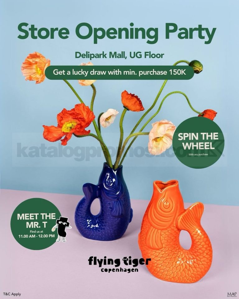 Promo Flying Tiger Copenhagen Grand Opening Delipark Medan – SoPasti.Com