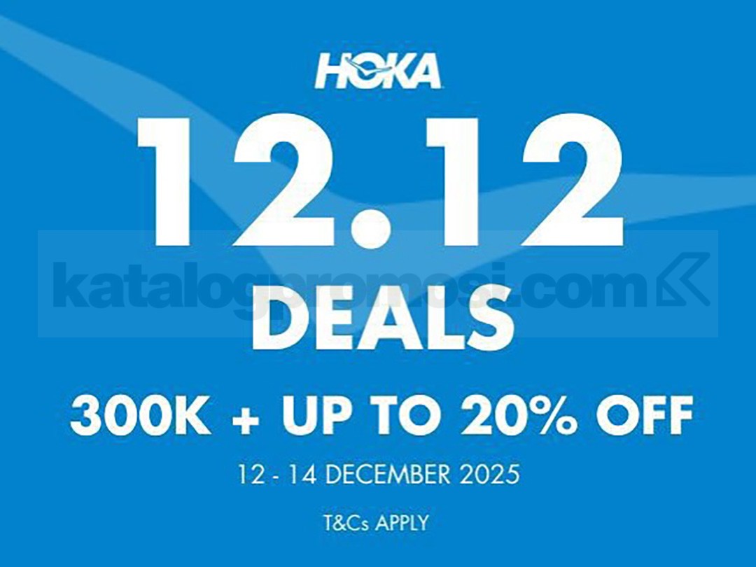 Promo HOKA 12.12 Deals Diskon Rp300.000 + Up To 20% Promo HOKA 12.12 Deals Diskon Rp300.000 + Up To 20% 1