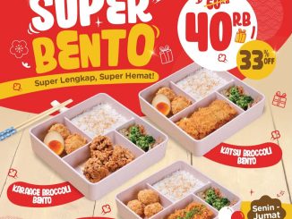 Promo Kimukatsu Ke7utan Boom Super Bento hemat Rp. 40.000 dengan pilihan Katsu Broccoli, Karaage Broccoli, Chicken Katsu Teriyaki