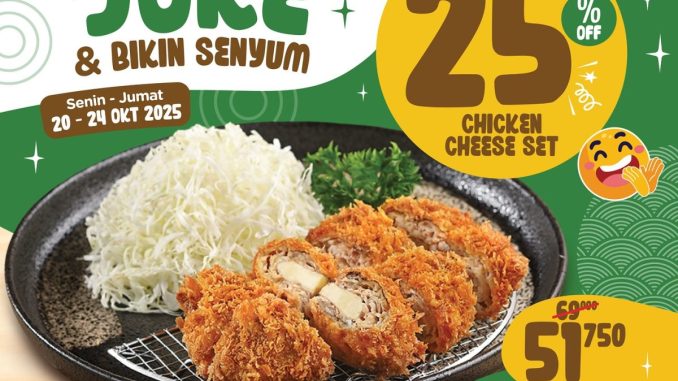 Promo Kimukatsu Share A Joke Diskon 25% Chicken Cheese Set berlaku 20–24 Oktober 2025 di seluruh outlet