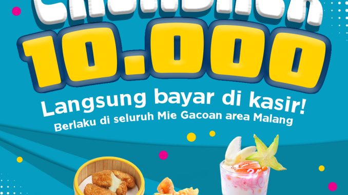 Promo Mie Gacoan Cashback GoPay Coins Rp. 10.000 untuk transaksi Rp. 10.000 via GoPay App area Malang.