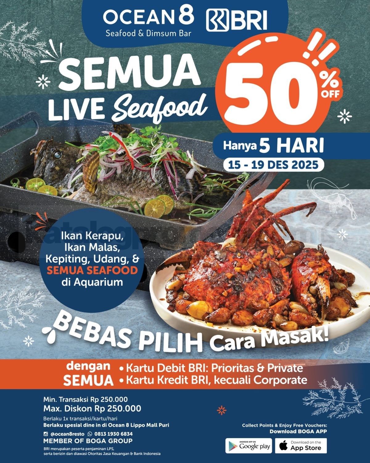 Promo OCEAN 8 Semua Live Seafood Diskon 50% Promo OCEAN 8 Semua Live Seafood Diskon 50% di Lippo Mall Puri