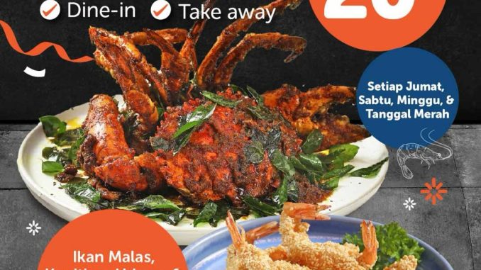 Promo Ocean 8 Weekend CUAN Seafood diskon 20% untuk semua live seafood di Lippo Mall Puri