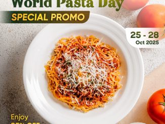 Promo Popolamama World Pasta Day diskon 25% semua menu pasta berlaku 25–28 Oktober 2025 di seluruh outlet Popolamama