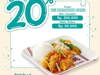Promo Solaria Diskon 20% pakai BSI Hasanah Card berlaku min. transaksi Rp. 200.000.