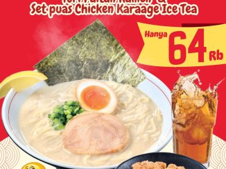 Promo Sukiya Best Seller Ramen Tori Paitan Set Rp. 64.000 dengan Chicken Karaage dan Ice Tea