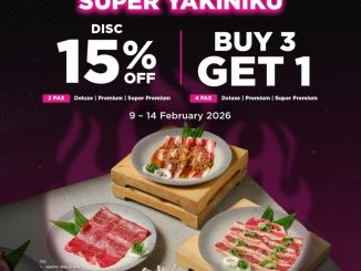 Promo Super Yakiniku Valentine Beli 3 Gratis 1 dan diskon 15% Februari 2026