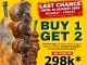 Promo Tucano’s Buy 1 Get 2 Brazilian BBQ Rp. 298.000 untuk 2 orang berlaku hingga 15 Agustus 2025 di Senayan City, Galaxy Mall Surabaya 3, dan Summarecon Mall Serpong.