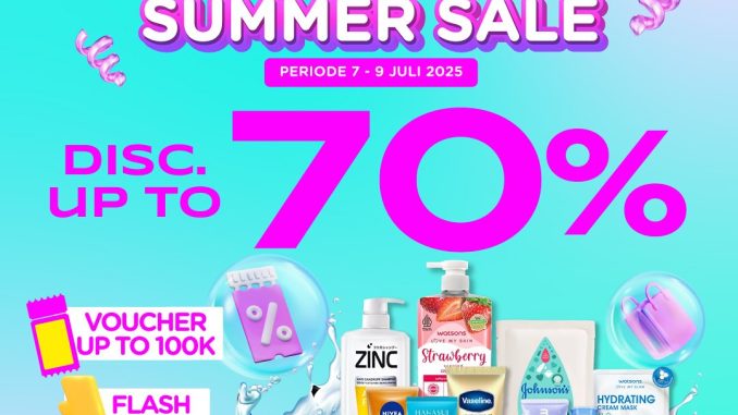 Promo Watsons 7.7 Summer Sale Diskon hingga 70% 1