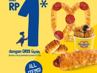 Promo Wetzel’s Pretzels Rp1 untuk pembelian kedua dengan QRIS Livin’ by Mandiri berlaku 17 – 19 September 2025