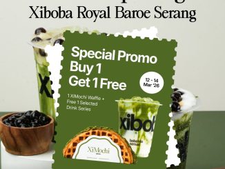 Promo Xiboba Grand Opening Royal Baroe Serang Buy 1 Get 1 XiMochi Waffle gratis minuman boba