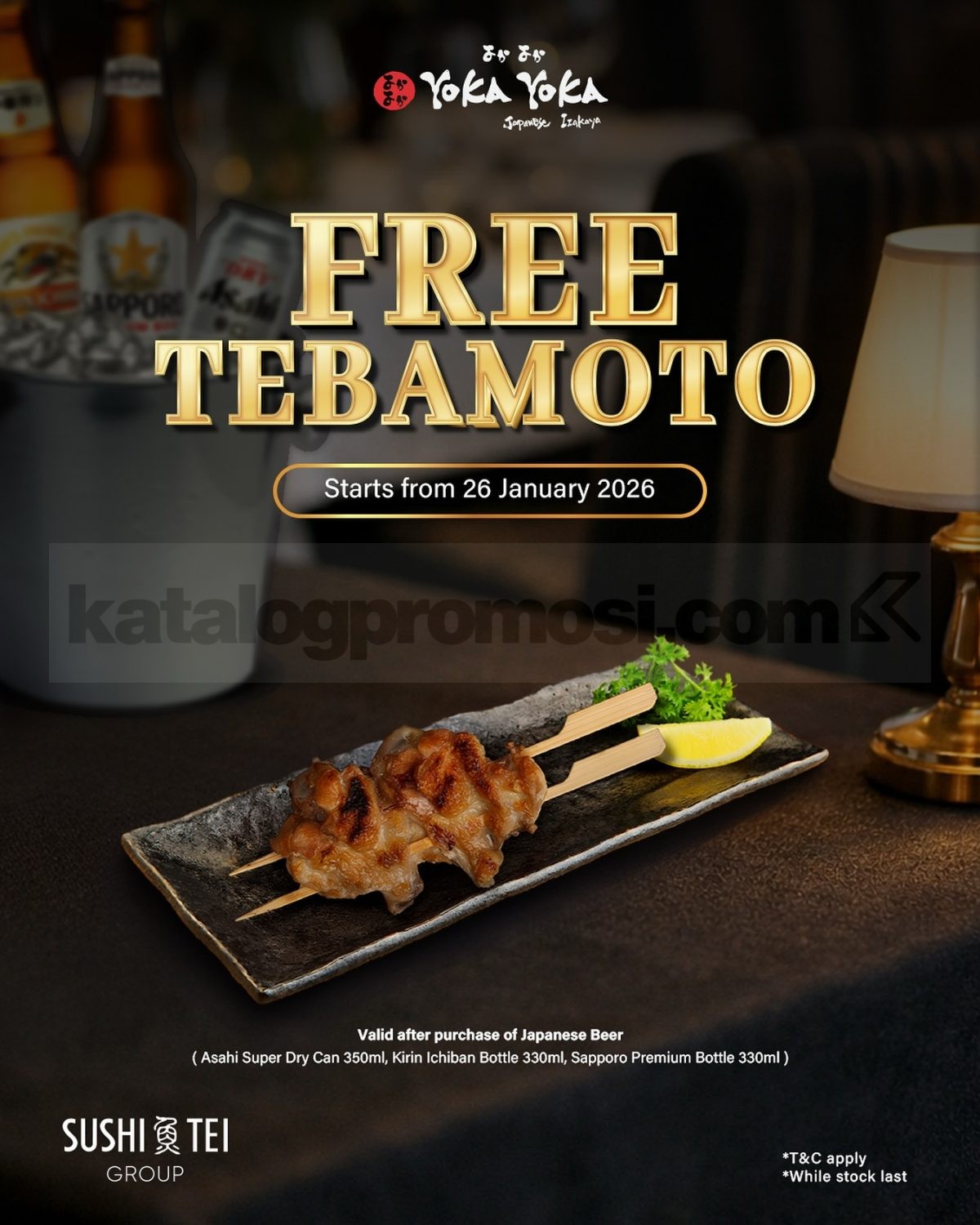 Promo YOKA YOKA Free Tebamoto Promo YOKA YOKA free Tebamoto dengan Japanese beer di Pondok Indah Mall 3