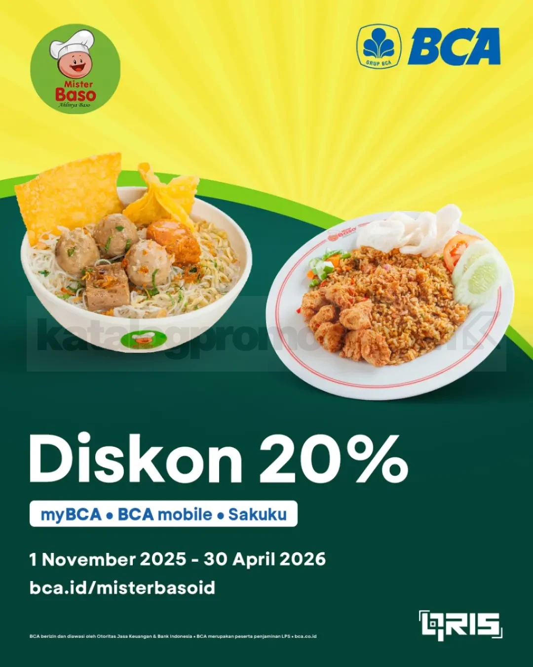 Promo Mister Baso Spesial BCA Diskon 20% untuk Semua Menu
