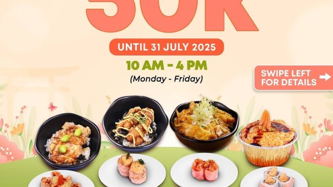 Promo TOM SUSHI GOJU SETTO cuma Rp. 50K