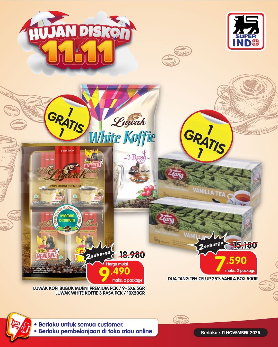 Promo Superindo 11.11 SUPER SALE BELI 1 GRATIS 1 Promo Superindo 11.11 SUPER SALE BELI 1 GRATIS 1 25