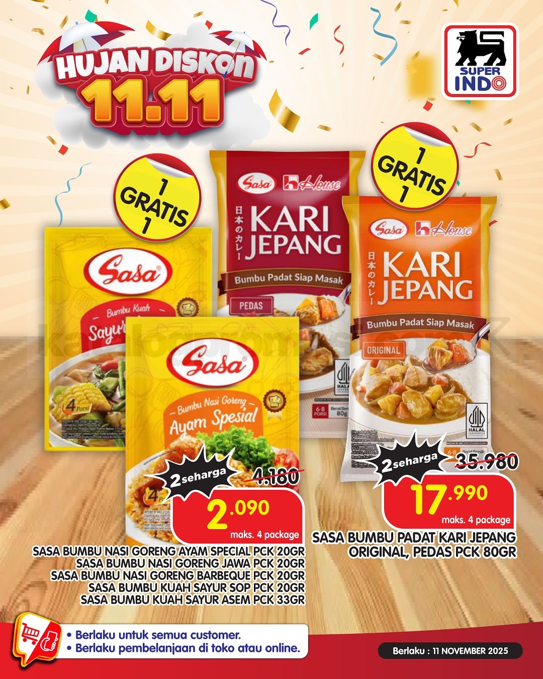 Promo Superindo 11.11 SUPER SALE BELI 1 GRATIS 1 Promo Superindo 11.11 SUPER SALE BELI 1 GRATIS 1 10