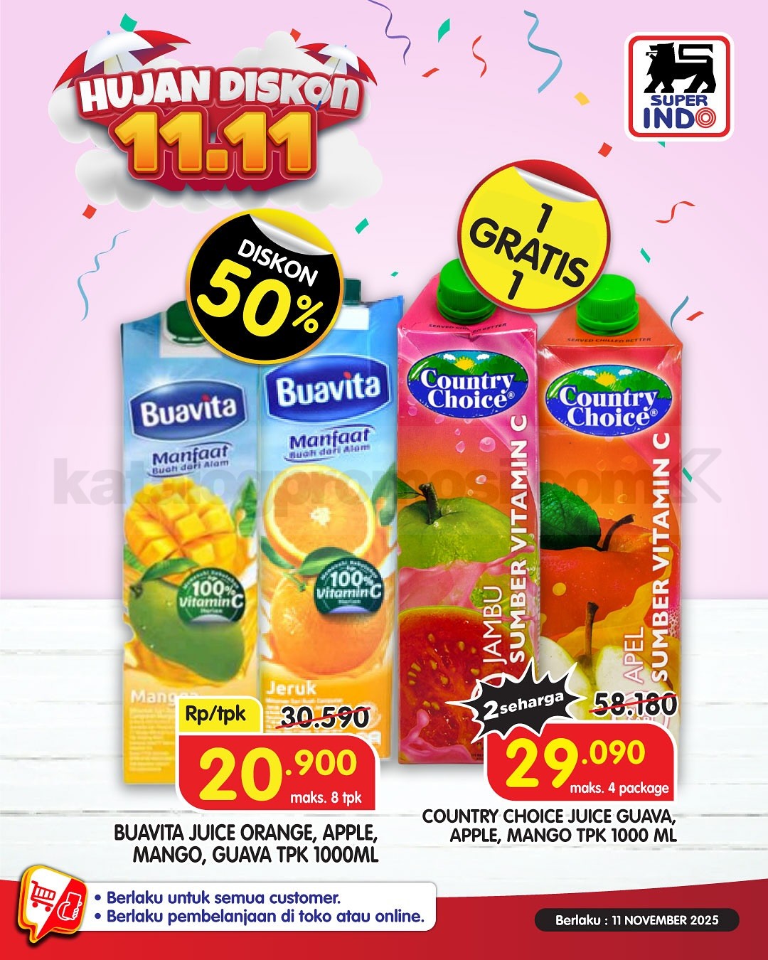 Promo Superindo 11.11 SUPER SALE BELI 1 GRATIS 1 Promo Superindo 11.11 SUPER SALE BELI 1 GRATIS 1 15