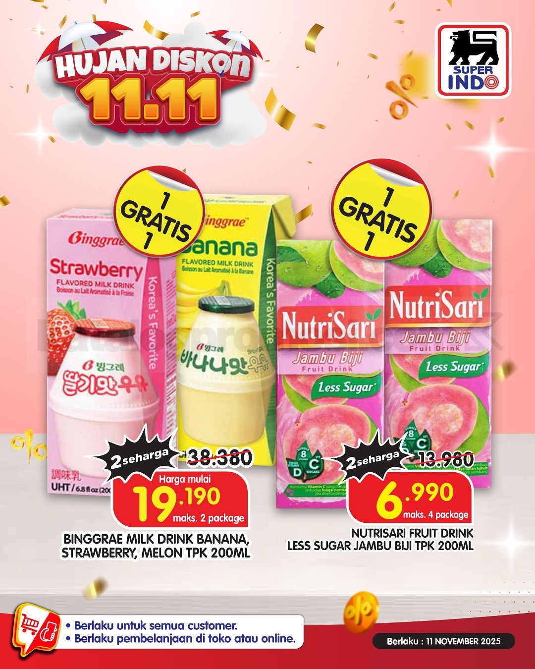 Promo Superindo 11.11 SUPER SALE BELI 1 GRATIS 1 Promo Superindo 11.11 SUPER SALE BELI 1 GRATIS 1 16