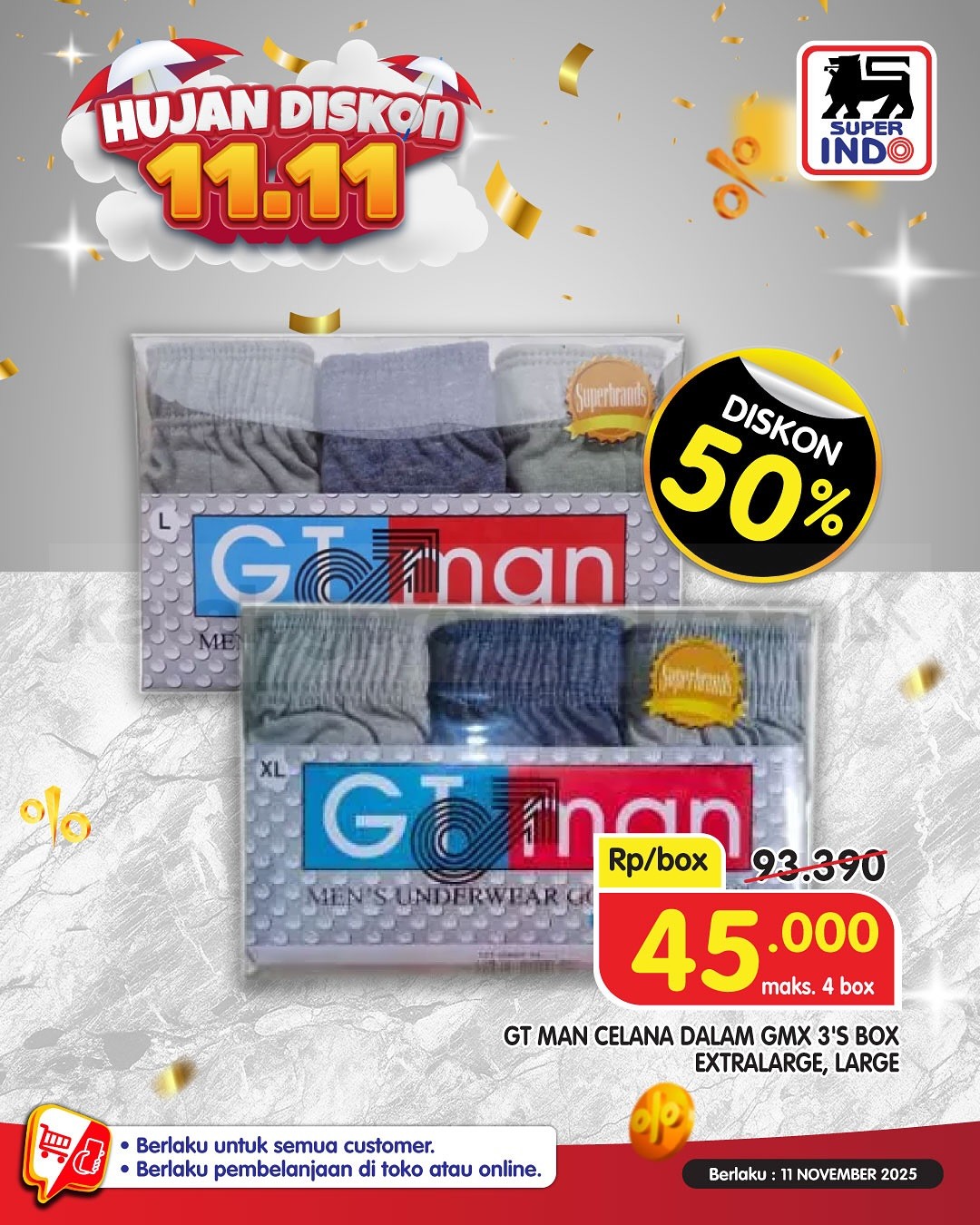 Promo Superindo 11.11 SUPER SALE BELI 1 GRATIS 1 Promo Superindo 11.11 SUPER SALE BELI 1 GRATIS 1 30