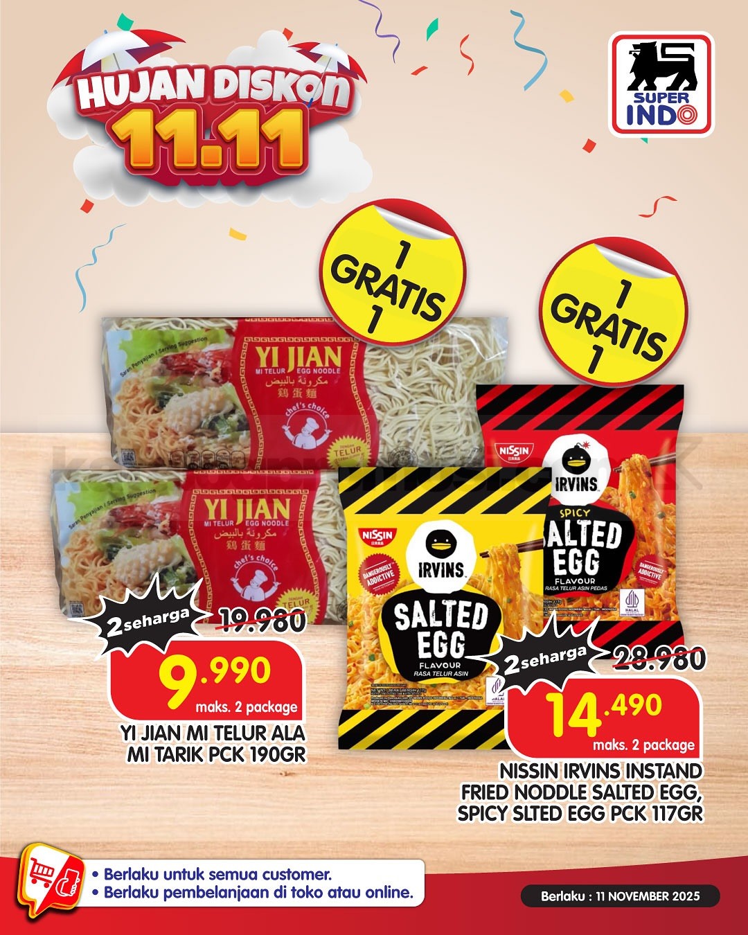 Promo Superindo 11.11 SUPER SALE BELI 1 GRATIS 1 Promo Superindo 11.11 SUPER SALE BELI 1 GRATIS 1 12