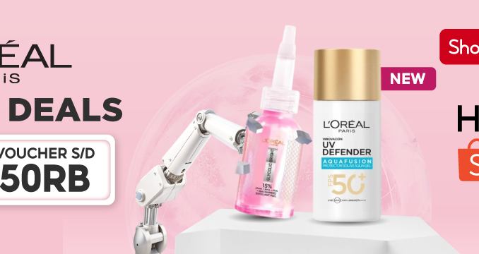 L'Oreal LIMITED DEALS hanya di Shopee Diskon hingga 60% + Voucher 50K