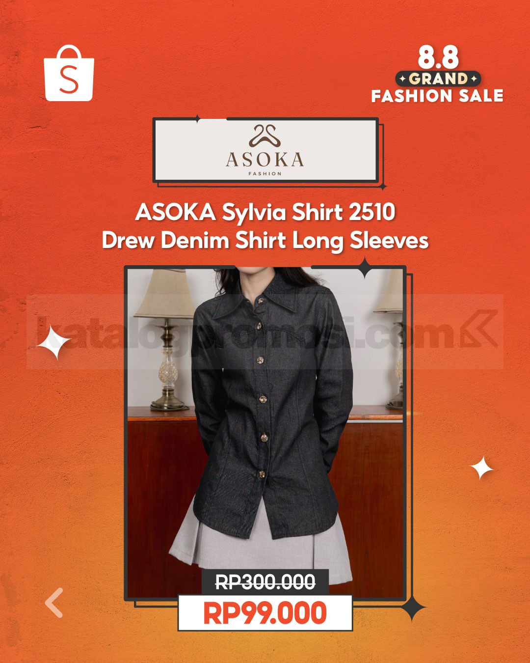 Promo ASOKA Sylvia Shirt 2510 di Shopee HANYA 99K!