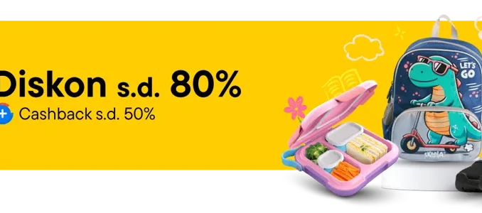 Promo Blibli Back to School Diskon hingga 80% + Cashback hingga 50%