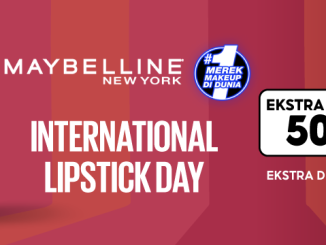 Promo Maybelline di Shopee Mall Ekstra Voucher 50K + GRATIS LIPSTICK!