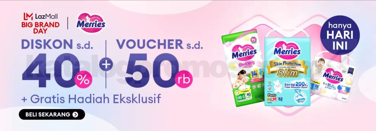 Promo Merries di Lazada Diskon hingga 40% + Voucher 50K dan Gratis Hadiah Eksklusif 