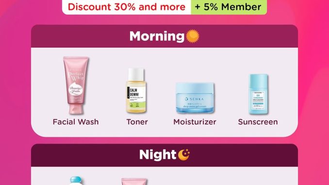 Promo Watsons Semua Produk Skincare Diskon 30% + 5% Member