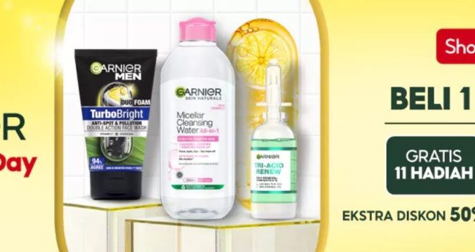 Super Brand Day Garnier di Shopee Mall - BELI 1 DAPAT 3!
