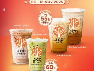 Promo JCO Delivery Deals Bertiga 3 minuman dingin Rp. 85.000 berlaku 3–16 November 2025 via aplikasi dan website JCO