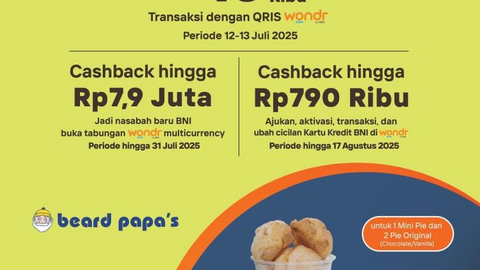 Promo Beard Papa’s HUT BNI 79 - Paket Spesial hanya Rp 46.000