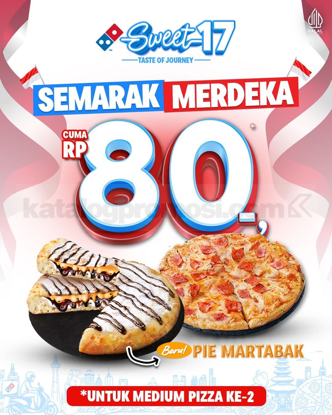 Promo Domino's Pizza Semarak Merdeka Medium Pizza Kedua cuma Rp 80,- Promo Domino's Pizza Semarak Merdeka Medium Pizza Kedua cuma Rp 80,-