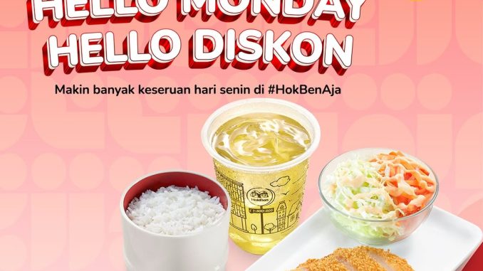 Promo Hokben Hello Monday, Hello Diskon! Chicken Katsu + Nasi + Ocha cuma Rp27.273