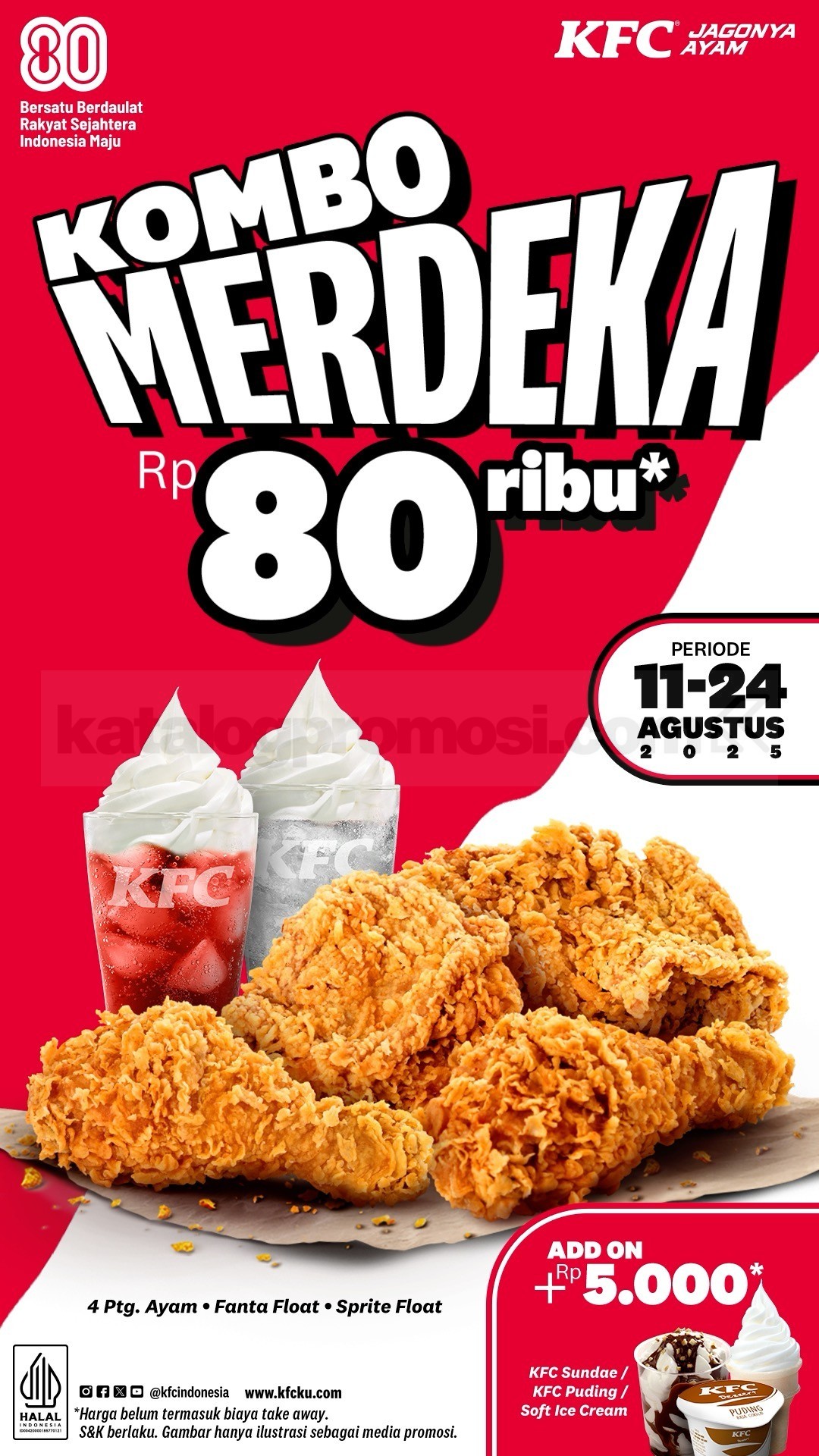 Promo KFC KOMBO MERDEKA cuma Rp 80RIBU Promo KFC KOMBO MERDEKA cuma Rp 80RIBU